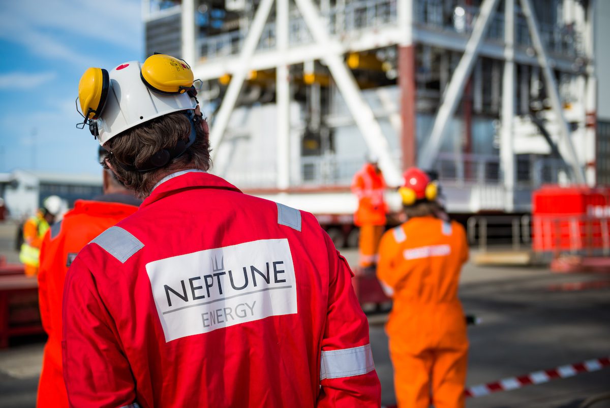 The Nova topside module that will be placed on the Gjøa platform was loaded out at the Rosenberg yard in Stavanger, Norway. Picture taken on April 7, 2020. (Foto: Neptune Energy)