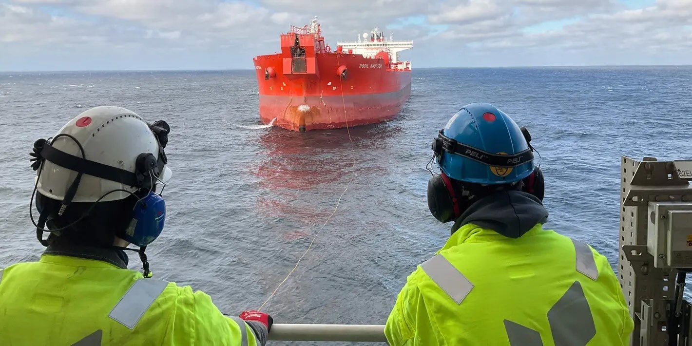 Den første lasten fra Johan Castberg ble lastet opp av tankskipet Bodil Knutsen 25. mai, og rundt 700 000 fat ble sendt til Spania
Foto: Equinor