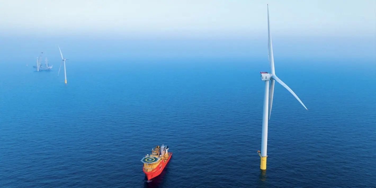 Dogger Bank havvindpark bygges i britisk sektor av Nordsjøen utenfor kysten av Yorkshire. 
Foto: Dogger Bank Wind Farm / Equinor