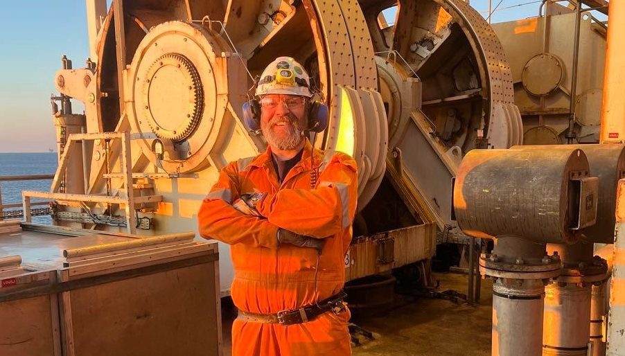 Thomas Rosenberg på Equinors Visund, på oppdrag for RTC Offshore AS tidligere i år. Foto: Privat.